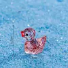 Micro-Paisagem Fofo Glitter Fino Pato Amarelo Pequeno Boneco Pingente Paisagismo Decoração de Resina Acessórios Mini Pequenos Enfeites
