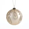 Nuevo Producto Bola de Navidad de 8 cm Color Champaña Polvo Pegajoso Polvo Dorado Adorno Colgante para Árbol de Navidad Retro Colgante Decoración Colgante Arreglo