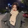 Cachecol de Lã Xadrez Dupla Face Estilo Coreano para Casal, Outono e Inverno, Extra Longo, Tricô Espesso, Cachecol Estudantil para Mulheres