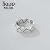 925 Sterling Silver Glossy Plissado Anel Masculino e Feminino Wide Face Estilo Japonês-Coreano INS Hip-hop Anel de Dedo Personalizado Recomendação de Celebridade Online