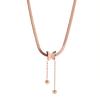 Colgante clásico de acero inoxidable con forma de mariposa esmerilada de Dongdaemun, Corea del Sur, con borlas y cuentas redondas de oro rosa, cadena de hueso de serpiente, joyería