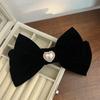 Pinza para el pelo con lazo de terciopelo francés, accesorio para el pelo con pinza de resorte simple, estilo cibernético, con fragancia pequeña y de alta gama.