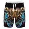 2026 Ano do Cavalo Shorts de Praia Masculino Shorts Masculino Europeu e Americano Transfronteiriço Estampa de Cavalo 3D Cordão Novas Calças Casuais Masculinas