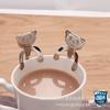 304 Oso de Dibujos Animados Mango Colgante Cuchara Linda de Dibujos Animados Cuchara de Postre Cuchara de Café Oso Cuchara para Revolver Taza Cucharilla de Té