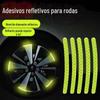 Adesivo refletivo para roda de automóvel, adesivo de advertência para modificação de pneu, adesivo universal para carroceria, limpador de borda de roda, tira de borracha macia, suprimentos de decoração