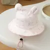 Sombrero de red super lindo para bebé niña de 3 años sombrero de pescador de dibujos animados orejas de animal conejo niño sombrero de pescador para niños engrosado comercio exterior