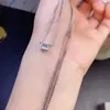 Collar de Aguamarina Natural con Piedra Principal de 4*6mm, Montado en Plata 925, Electrochapado para Conservar el Color, ¡No se Desvanecerá!