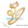 P30 Anillo ancho retro hip hop popular europeo y americano para hombre, ajustable, chapado en oro