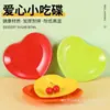 Plato Creativo de Melamina Plato Corazón Plato para Snacks de Frutas Plato para Pasteles de Forma de Corazón de Plástico Plato Especial para Desayuno Plato para Platos Fríos Vajilla