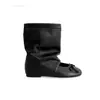 Botas Maillard Verano 2026 Nuevo Estilo Diseño Hueco Punta Redonda Moño Tacón Grueso Sandalias Zapatos Planos de Ballet