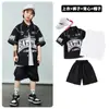 Roupas Modernas Infantis para Street Dance Roupa Masculina Camisa de Manga Curta Conjunto Marca Moderna Hip-Hop Infantil Roupas Infantis Camisas Infantis Roupas de Performance