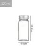 Botella cuadrada de condimento de 4 oz 120 ml botella de condimento de vidrio frasco de especias Amazon botella de pimienta perforada botella rociadora