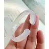 Pulsera de Ágata Natural de Alta Calidad para Mujer, Pulsera de Calcedonia Blanca Luna Semitransparente, Alta Transparencia de Hielo, Jade de Caja de Regalo Tipo Hielo
