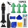 Blister bico de silicone mancha 5 em 1 metal raspador selo calafetação telha da janela banheiro cozinha 15 peças conjunto