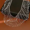 Colar de Renda com Pingente de Contas de Vidro, Corrente para Clavícula de Luxo Discreto e de Nicho, Estilo Palaciano, Moda Personalizada, Colar de Alta Qualidade Atacado