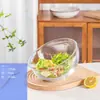 Langxu tigela de vidro transparente sem chumbo espessada tigela de macarrão instantâneo tigela de salada de frutas e vegetais tigela de ovo tigela de sopa de sobremesa atacado
