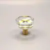 Maçanetas de Vidro de Cristal Criativas Atacado: Gaveta de Guarda-Roupa, Armário, Armário de Vinho, Sapateira Puxadores de Cristal com Base de Latão