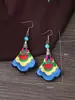 Brincos Étnicos de Yunnan Atacado, Brincos Bordados Étnicos Coloridos, Brincos Estilo Étnico para Mulheres, Estilo Étnico