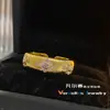 Anel Tesouro Cor Escovada Italiana Novo Vintage Versa Banhado a Ouro Colorido Forte Zircônia Arco-Íris Anel Diário Feminino
