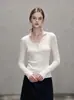 Suéter de Punto de Color Sólido Simple 2026 Manga Larga para Mujer Estilo Nuevo Cuello Semi Abierto Ajustado Cortavientos 7861