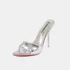 Comercio Electrónico Transfronterizo Moda de Verano para Mujer Sandalias de Tacón Alto de Correa Única 12CM Versátiles Sexy Punta Abierta