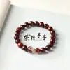 Novo Bracelete de Pau-Rosa Chinês Flor Vermelha Cola Amarela Pagode Cristal Pedra de Uva Acessórios Bracelete de Laço Único Ornamentos Retrô Wenwan