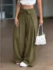 Ropa de mujer transfronteriza europea y americana 2026 verano nuevo pantalones de traje casual de pierna ancha sueltos a rayas de cintura alta