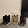 Botas curtas femininas 2026 novo outono vintage fivela de cinto emagrecimento botas western com salto grosso e bico fino