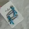 Par de Grampos de Cabelo Prata Azul Estrela Laço Amor Grampo Lateral Grampo para Franja Senso de Design Acessórios de Cabelo para Mulheres