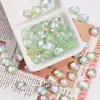 Cuentas Frescas Acrílicas Ojo de Gato Aurora Forma de Flor Agujero Recto Materiales para Pulsera DIY Hecha a Mano Accesorios de Joyería