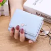 Carteira de celebridade da internet feminina estudante do ensino médio estilo coreano curta pequena carteira moda Mini Carteira de moedas tripla dobrável porta-cartões de uso duplo feminina
