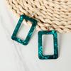 Pendientes Cuadrados Estilo Retro de Hong Kong en Verde Esmeralda, Simples y Elegantes, Modernos y a la Moda, con Incrustaciones de Pedrería, Accesorios Diarios para Mujer