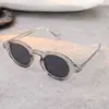 Novos óculos de sol polarizados estilo retrô japonês com armação redonda para proteção solar, versáteis e estilosos, com design de lente plana estilo Hong Kong