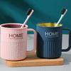 Taza Creativa de Dos Tonos para Enjuague Bucal para Uso en Casa, Vaso de Plástico para Cepillo de Dientes con Asa, Vaso de Agua de Color Contrastante, Vaso para Cepillo de Dientes, Taza de Pareja, Venta al por Mayor
