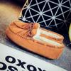 Zapatos de lana tipo pea para otoño e invierno, Zapatos de algodón de lana forrados de vellón para mujer, Zapatos planos de cuero genuino, Zapatos cálidos tipo slip-on para mujeres embarazadas y madres, Zapatos tipo cuchara