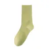 Calcetines Personalizados para Mujer, Primavera y Otoño, Minimalistas de Color Sólido de Moda, Calcetines Holgados para Niñas, Calcetines de Algodón Puro sin Costuras Casuales para Maternidad