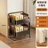 Estante de Almacenamiento Plegable con Ruedas, Carrito Móvil para Sala de Estar, Cocina, Estante para Almacenamiento de Snacks