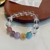 Pulseira de Cristal Branco Natural, Pedras Preciosas Coloridas, Pulseira de Cristal de Água-Marinha Mais Vendida no Atacado, Joias de Luxo Leve de Alta Qualidade