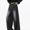 Jeans de corte limpio para hombre, estilo americano de alta calle, lavado desgastado, pantalones rectos holgados, nueva moda de primavera para hombre