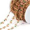 Nueva Cadena de Acero Inoxidable con Cerezas de Lentejuelas Doble Cara y Goteo de Aceite para Hacer Collares DIY Pulseras Accesorios Venta al por Mayor Transfronteriza