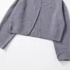 Venta al por mayor transfronteriza Verano 2025 Nuevo estilo europeo y americano Chaqueta de punto de doble cara simple casual de manga larga para mujer