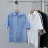 Japonês 2025 Verão Novo Camisa Casual Solta de Manga Curta com Colarinho Aberto para Casal Masculino e Feminino SY477181