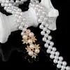 2026 Nova Corrente de Cintura com Pérolas Feminina Estilo Coreano Cinto Decorado com Strass e Pérolas Moda Doce Vestido Cinto Elástico