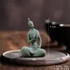 Adornos de Estatua de Buda de Arenisca Verde Micro Paisajismo Acuario Paisajismo Roca Artificial Bonsái Sala de Estar Zen Té Escritorio Piedra Metabo