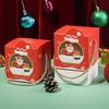 Bonita y creativa caja de galletas y dulces con forma de muñeco de nieve de Papá Noel y manzana, caja de regalo navideña de cartón.