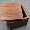 Caja de Almacenamiento Cuadrada de Nogal Personalizada, Caja de Almacenamiento de Madera Vintage, Caja de Nogal, Madera Maciza Natural, Multifuncional
