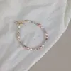 Collar de Perlas de Agua Dulce Rosa Blanco Morado Soñador Elegante Moderno Pulsera de Cuentas Color Caramelo Dopamina Conjunto de Collar