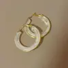Pendientes de aro de acetato de color ámbar retro a la moda, sencillos y elegantes, versátiles, con un estilo único de 'dinero viejo' y efecto degradado