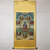 Caligrafía y Pintura Antigua, Pintura de Entrada de Tara Blanca, Pintura del Salón Central de Estatua de Buda, Ya Enmarcado, Buda de Xizang Mahakala de Seis Brazos, Gran Buda Celestial Negro