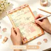 Prancheta A5 Kaka destacável papel grosso 100g bloco de notas de couro fofo estilo ins não grudento para uso em estudo e escritório